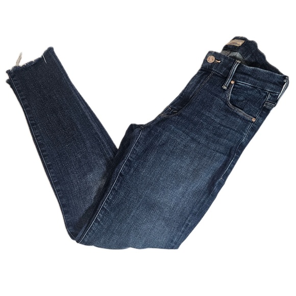 Mother Looker Ankle Fray Jeans Womens 26 Blue Girl Crush Medium Wash Denim USA - Picture 1 of 12